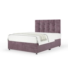 Signature Platinum 2000 Pocket Sprung Mauve Naples Velvet Divan Set And Pearl Headboard Super King