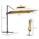 image 7 of Outsunny 3m Cantilever Parasol LED Patio Umbrella for Lawn Beach Poolside Khaki