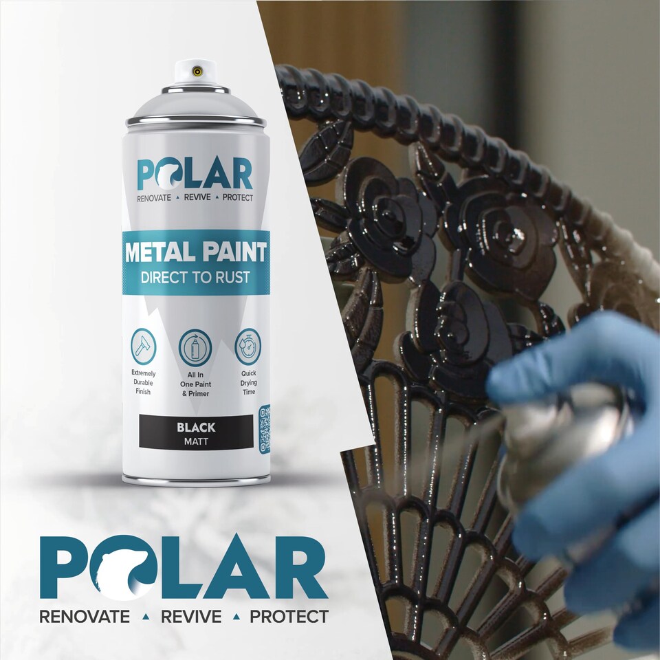 image 1 of Polar Metal Paint Direct to Rust All In One Primer Spray Satin | Grey | Satin Anthracite | 400 ml | 1
