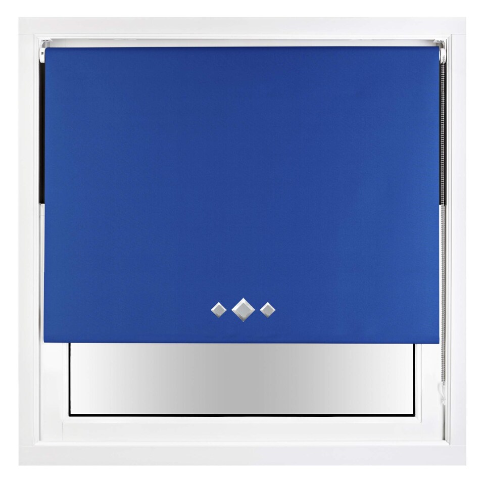 image 1 of Blackout Roller Blind Diamond Eyelet | Metal Fittings | Blue | Blue