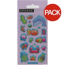 Paper Projects Sea Creatures Puffy Stickers (Pack of 19) - Multicoloured - One Size