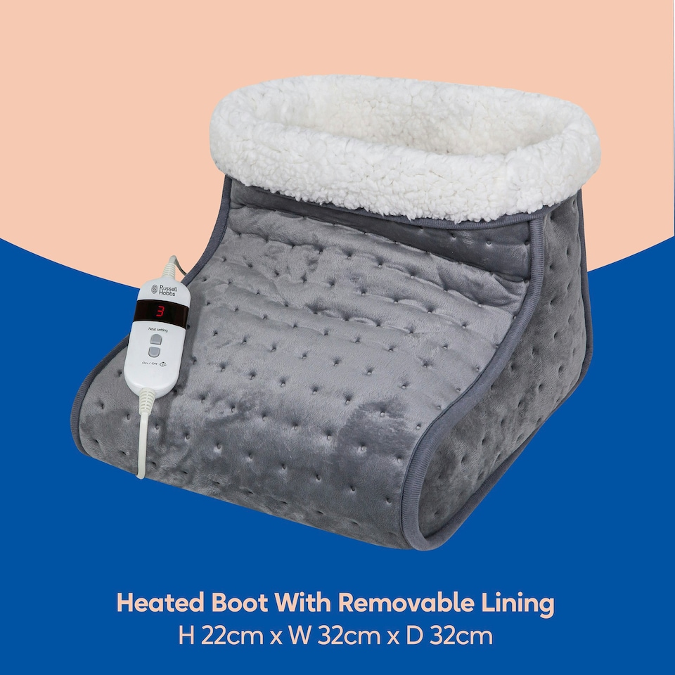 image 1 of Russell Hobbs Foot Warmer Electric Heater Grey with 3 Heat Settings & 2 Year Guarantee RHHSL1001