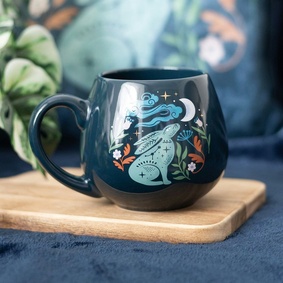 image 1 of Ceramic Midnight Hare Rounded Mug