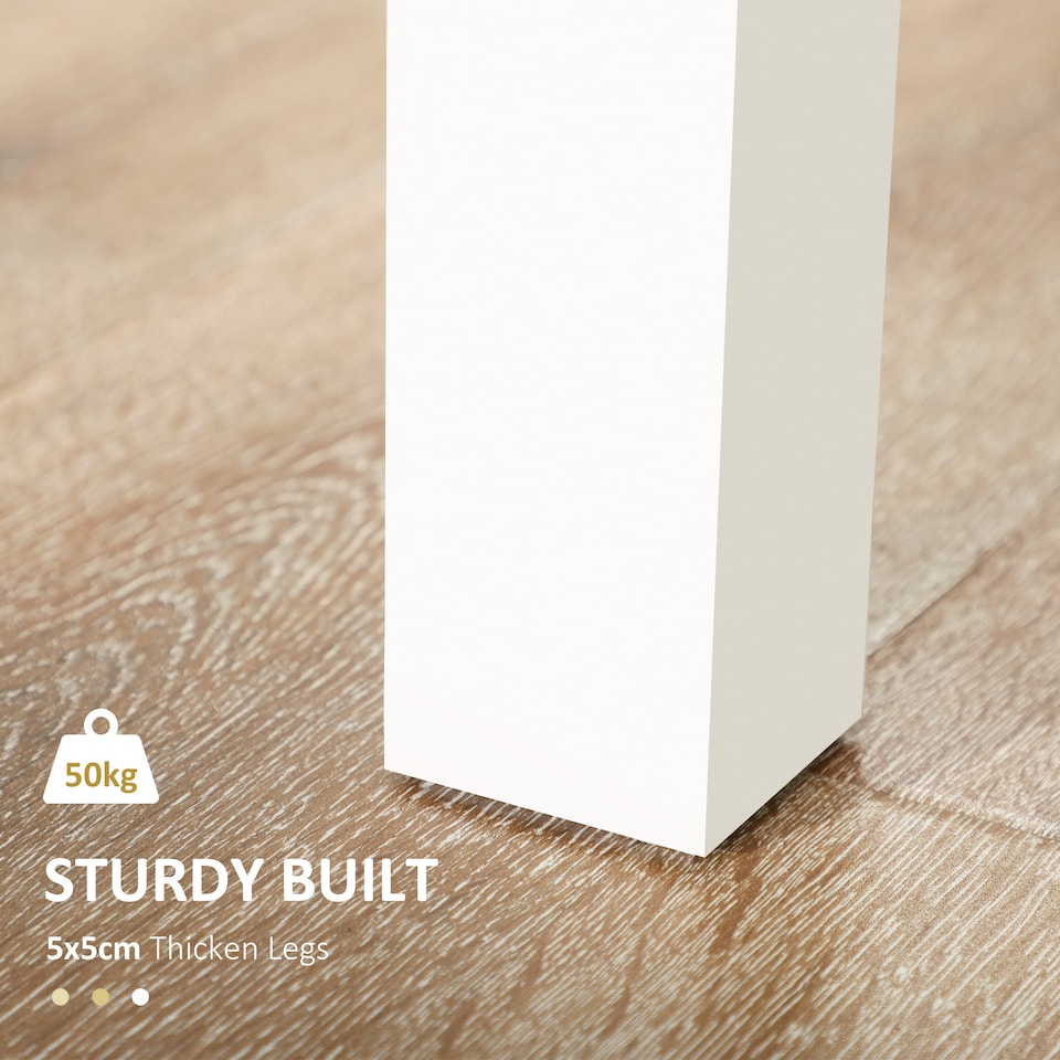 image 1 of HOMCOM Dining Table for 4 to 6, Modern Kitchen Table with Wood Effect Tabletop, Thick Legs, 120L x 70W x 75Hcm, for Dining Room, Kitchen, Living Room, Oak