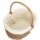 image 2 of Medium Oval Unpeeled Willow Shopping Basket With White Lining | White | White