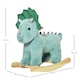 image 5 of HOMCOM Kids Toddler Rocking Horse Plush Ride On Triceratops Rocker Wooden Base With Sound for 3-6 Years Green