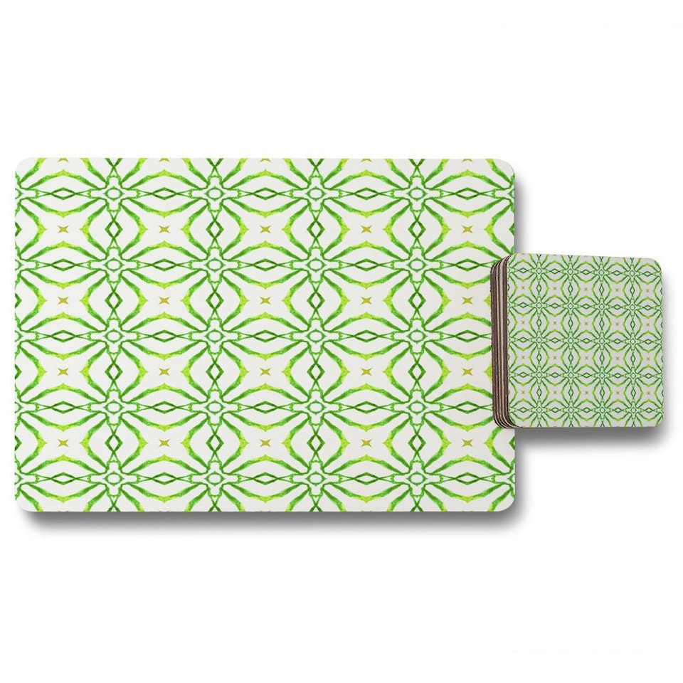 Green alluring boho chic (Placemat & Coaster Set)
