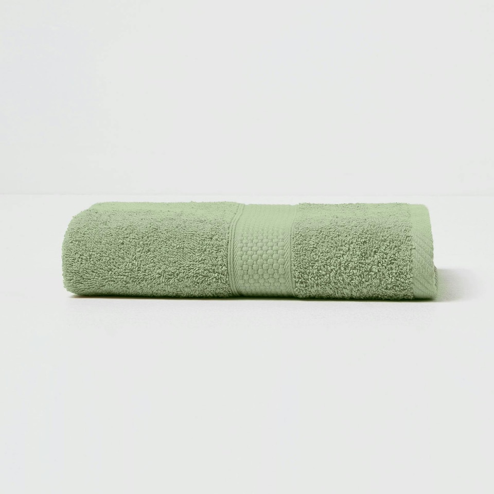 image 1 of Homescapes Turkish Cotton Hand Towel Set of 2 - Sage Green | Green | Hand towel | 2
