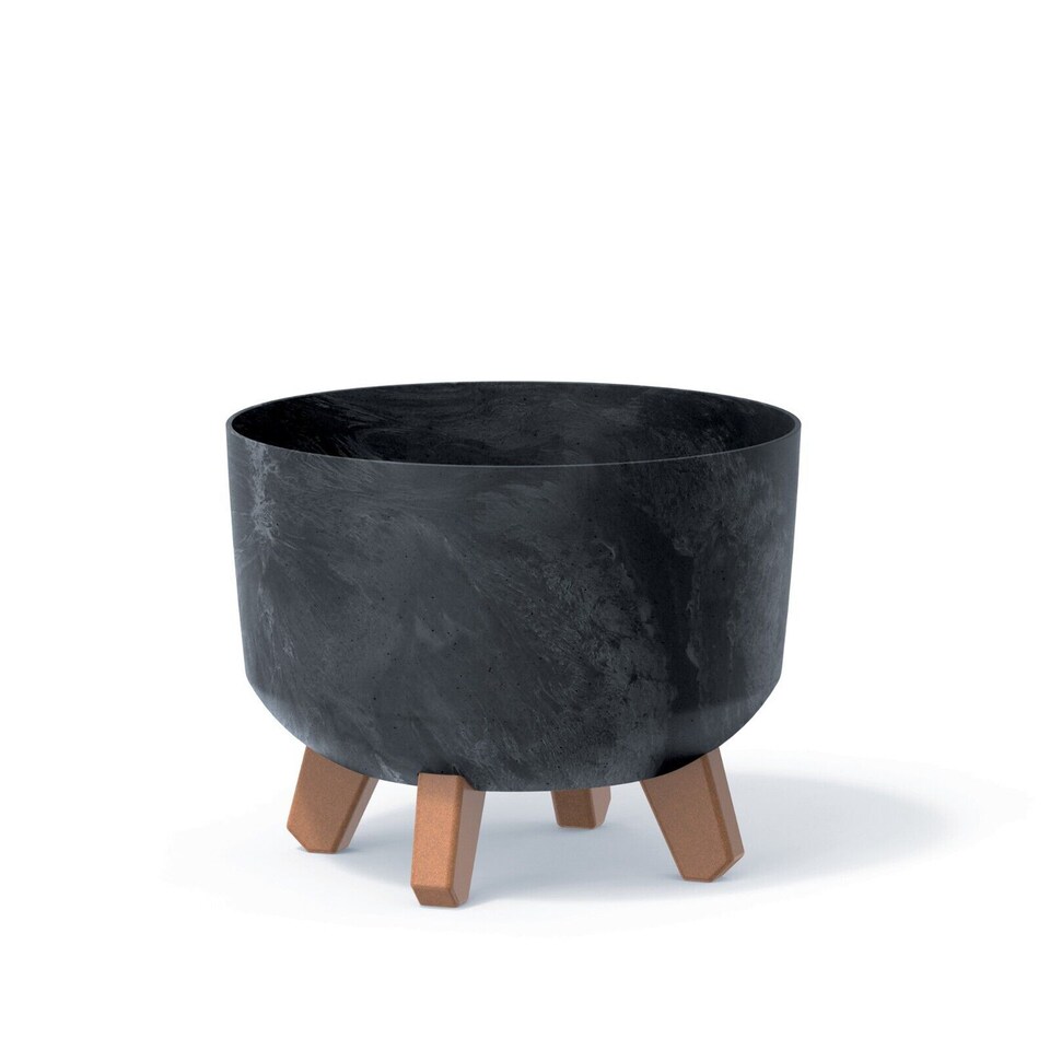 image 1 of 240mm Gracia Round Case Flower Pot | Black | 1