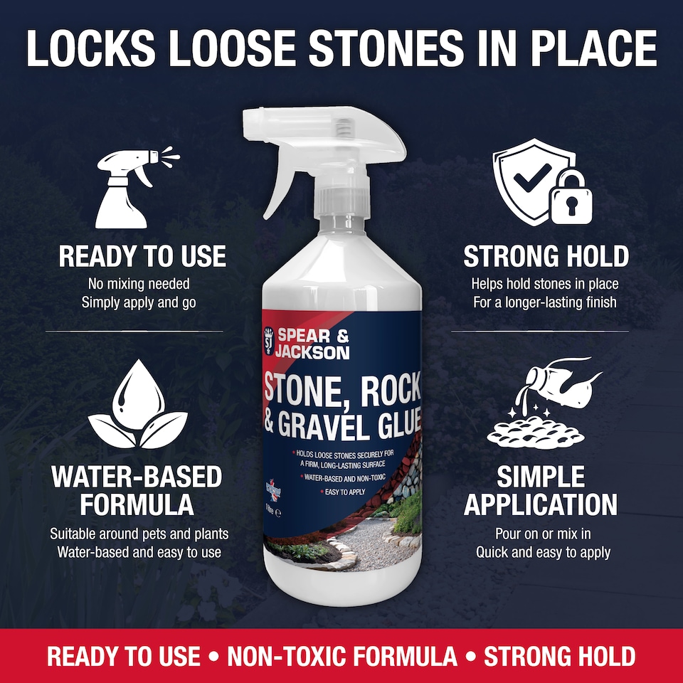 image 1 of Spear & Jackson Stone, Rock & Gravel Glue - Ready to Use 1L