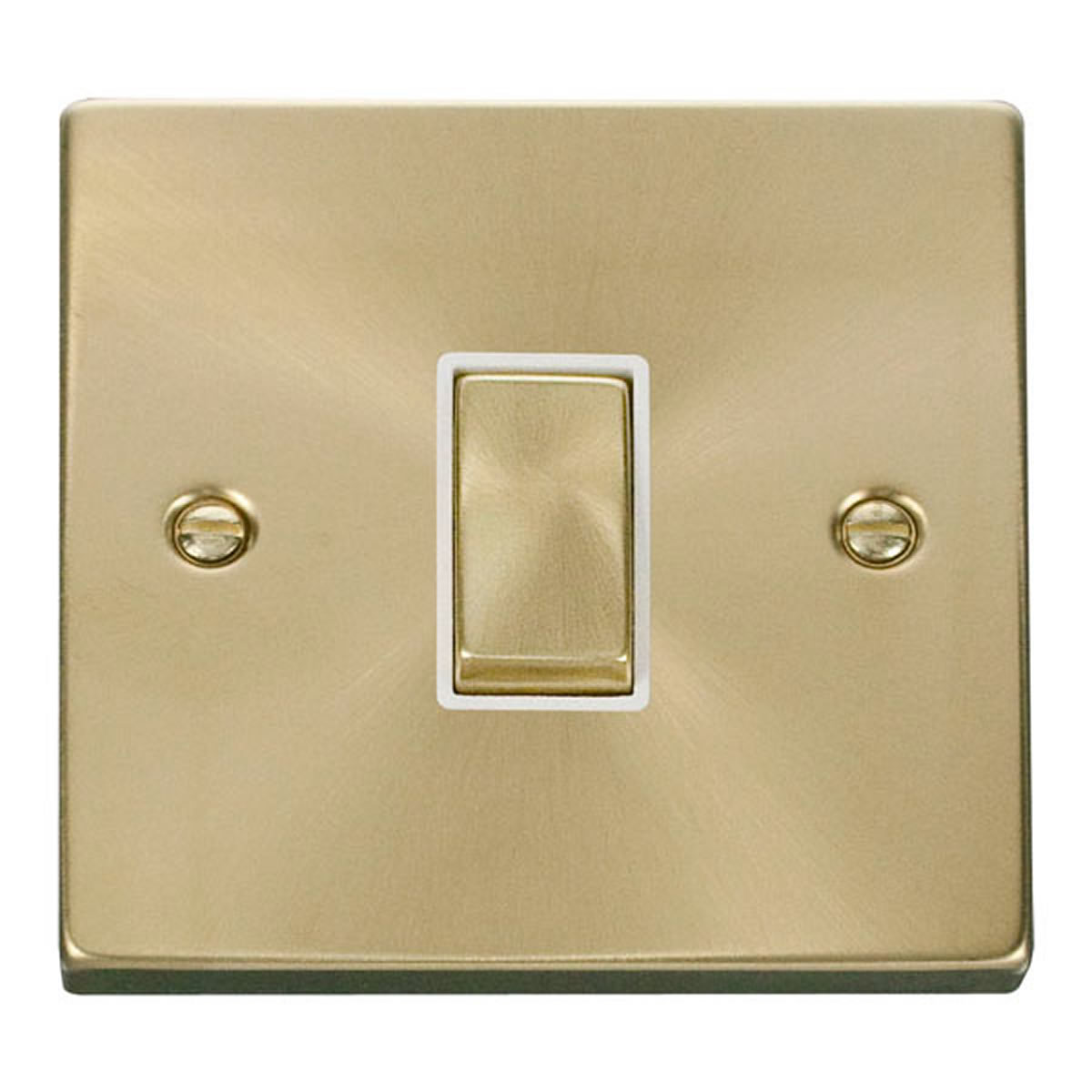SE HOME Satin Brushed Brass 10A 1 Gang Intermediate Ingot Light Switch Gold Satin Brass
