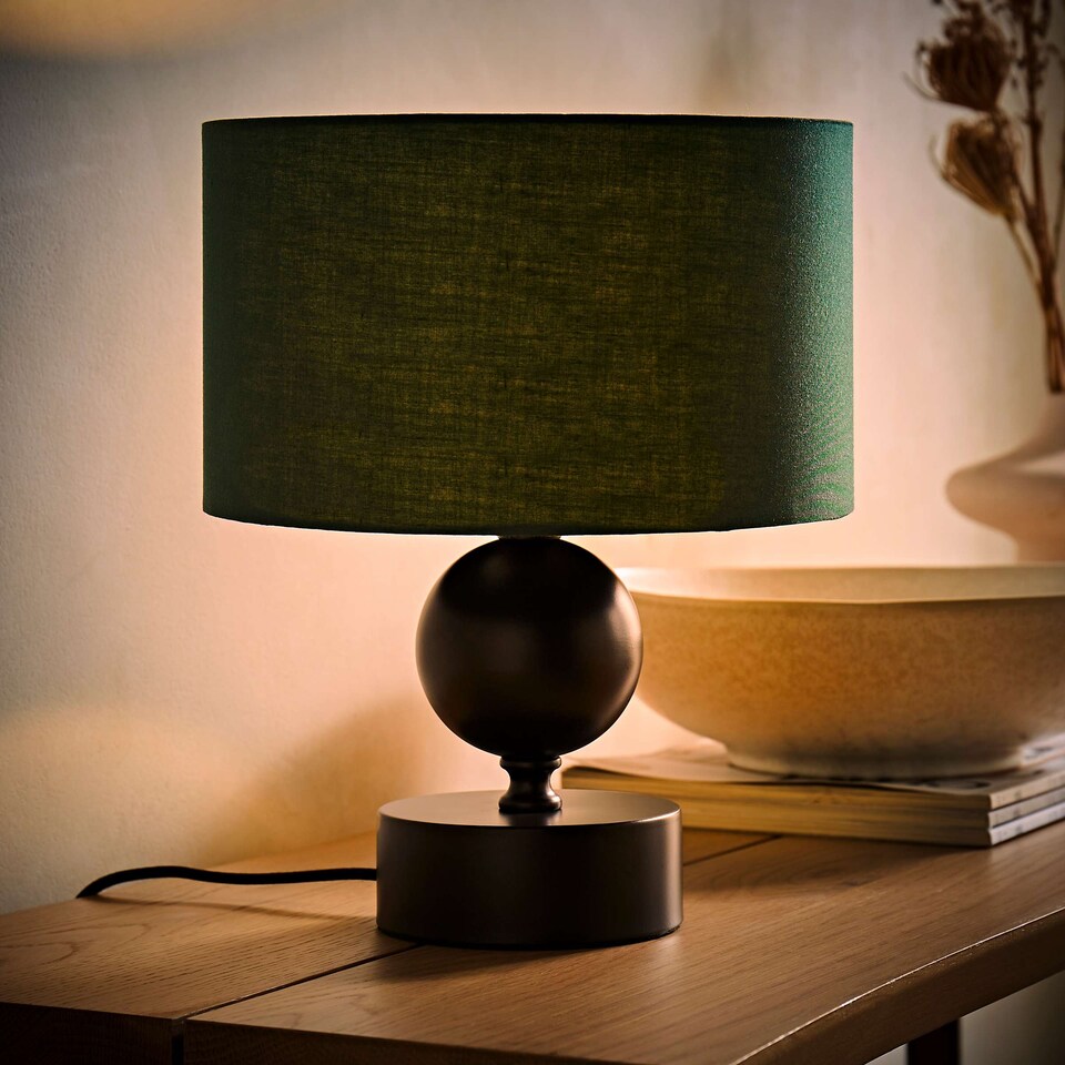 image 1 of ValueLights Anthony Candlestick Table Lamp Green Shade