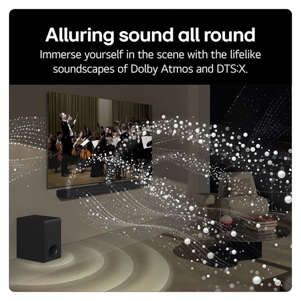 image 1 of LG US90TY 5.1.3ch Dolby Atmos Soundbar and Wireless Subwoofer - Black