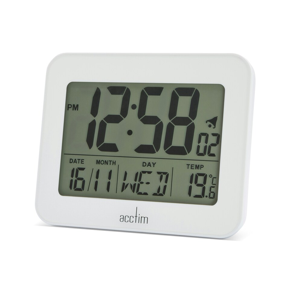 image 1 of Acctim Otto Superbrite® Digital Bedside Alarm Clock White