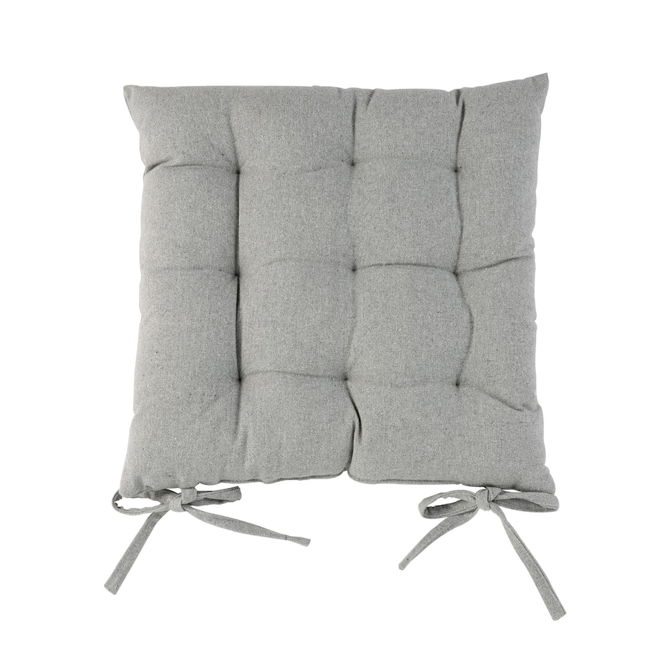 image 1 of Harbour Housewares Square Garden Chair Seat Cushion - Grey | Grey | Grey