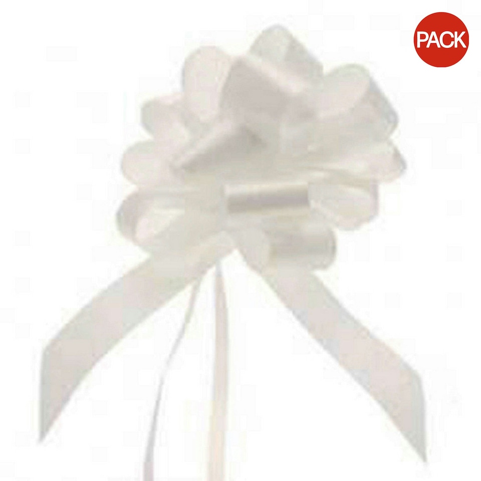 Apac 30mm Pull Bows (Pack Of 30) - White - 30mm