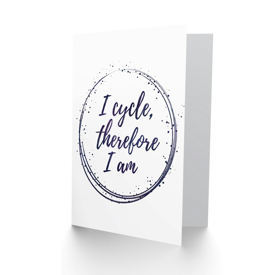 image 1 of I Cycle Therefore Am Cyclist Bike Lover Quote Card