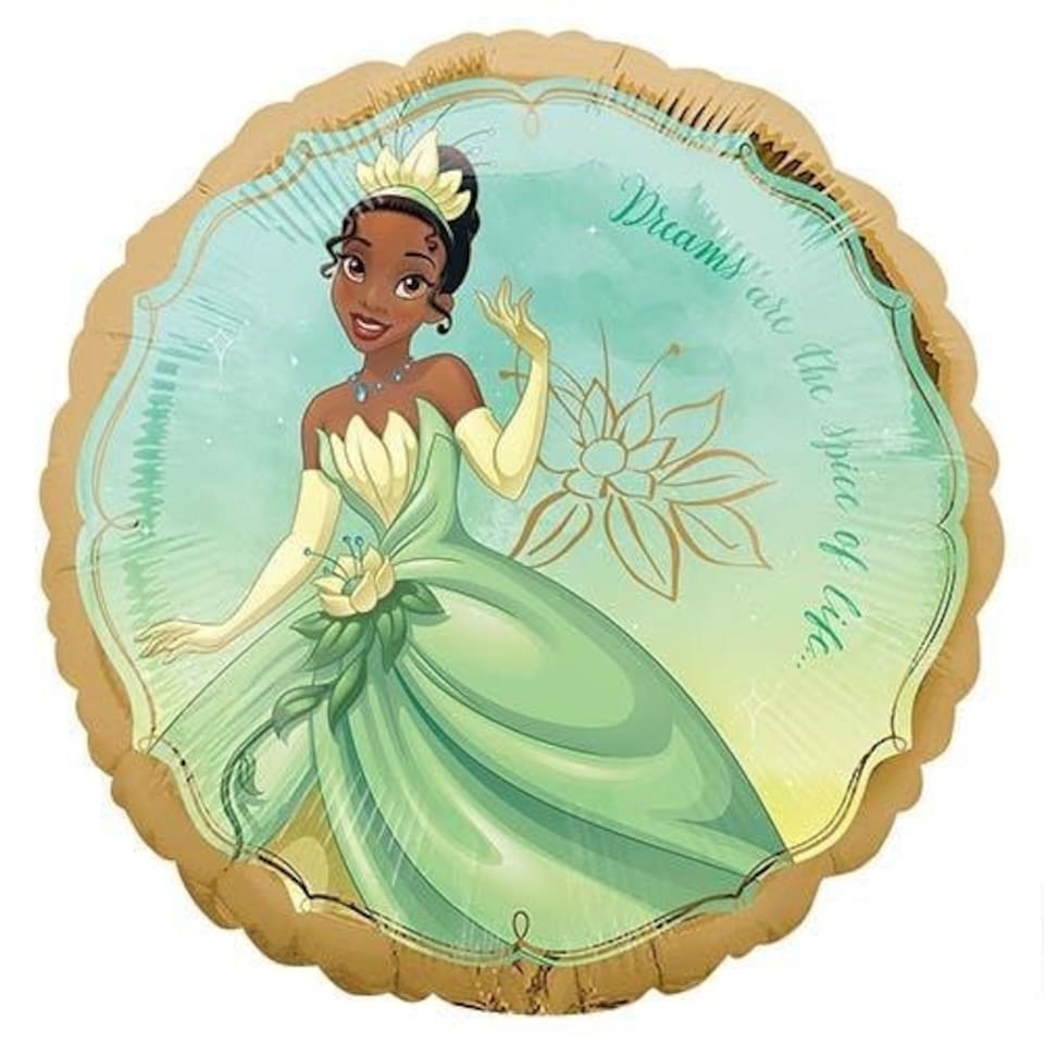 image 1 of Tiana Once Upon A Time Disney Princess Round Foil Helium Balloon 43cm / 17 in | Green