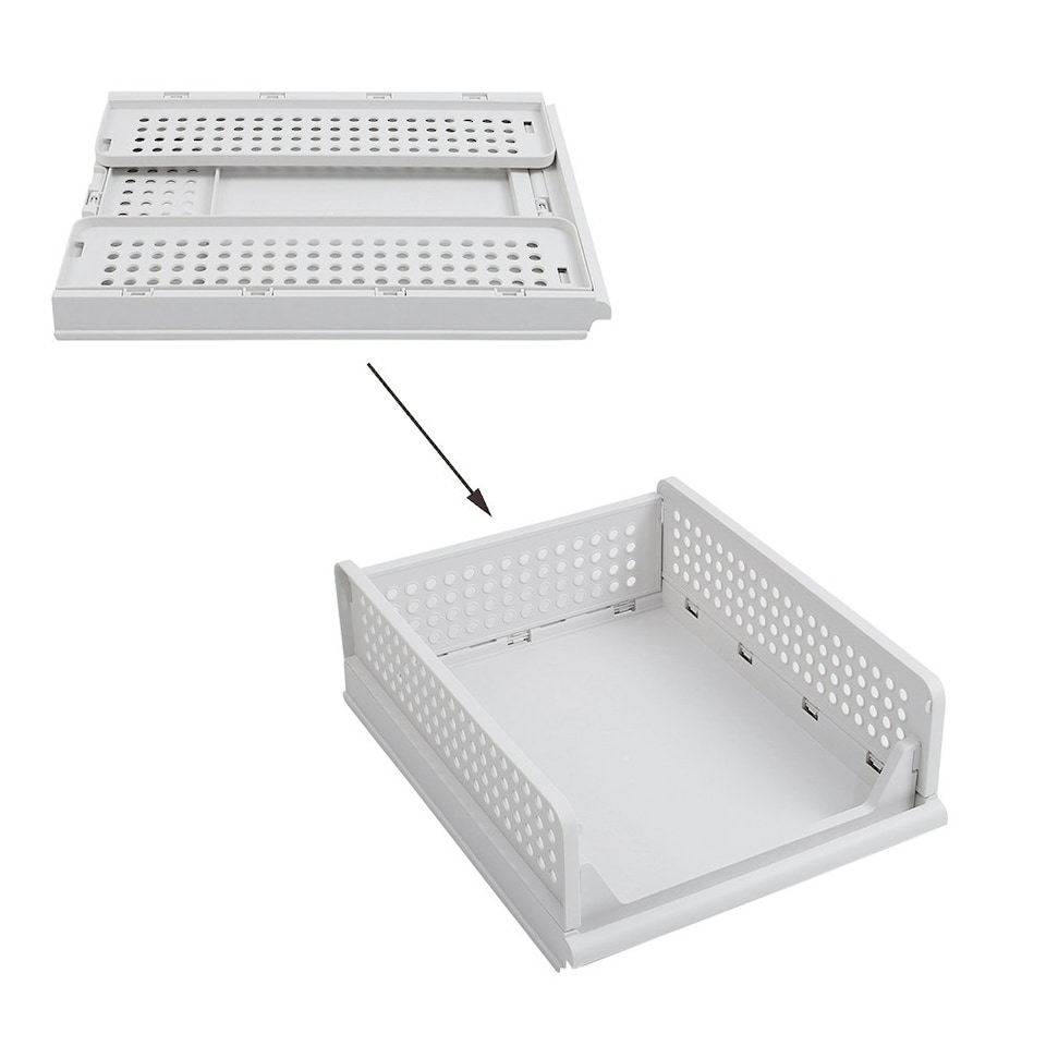 image 1 of Living and Home Foldable Plastic Storage Drawer Basket 20L - Off White | White | 1
