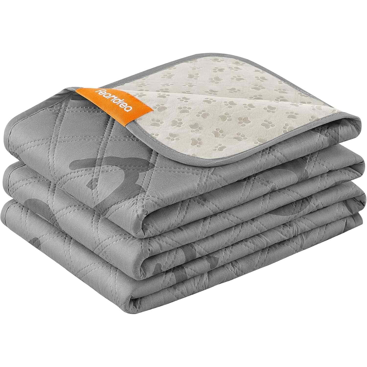 Quilted Waterproof Pet Blanket, Machine Washable Dog Sofa Cover with Non Slip Backing, Dove Grey