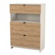 image 3 of Norway 3 Drawer Chest with Open Shelf in Gold Craft Oak and Kashmir Cream | Golden Oak
