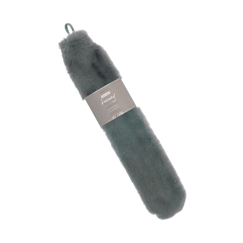 image 1 of Ribbon Super Luxury Long Faux Fur Hot Water Bottle And Cover