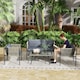image 1 of Outsunny 4 Piece Rattan Garden Furniture Set, 4 Seater Wicker Outdoor Furniture Set with 2 Armchairs, Loveseat, Glass Top Coffee Table and Cushions for Balcony, Porch, Grey