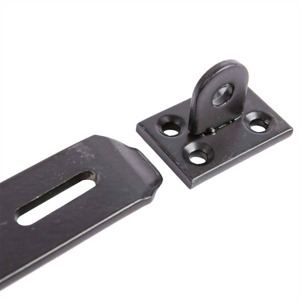 image 1 of Blackspur Heavy-Duty Carbon Steel Safety Hasp & Staple - 178mm - Black