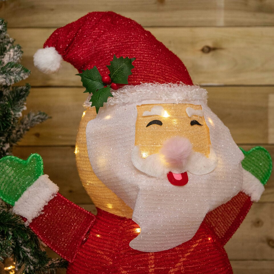 image 1 of 68cm Battery Powered Collapsible Santa Figure 49 Static Warm White LEDs