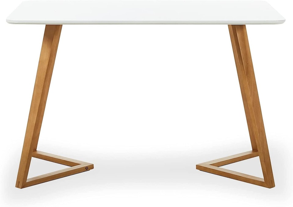 image 1 of Dallas Scandinavian Rectangular Dining Table, Modern Kitchen Table, Solid wood Dining Room Table | White