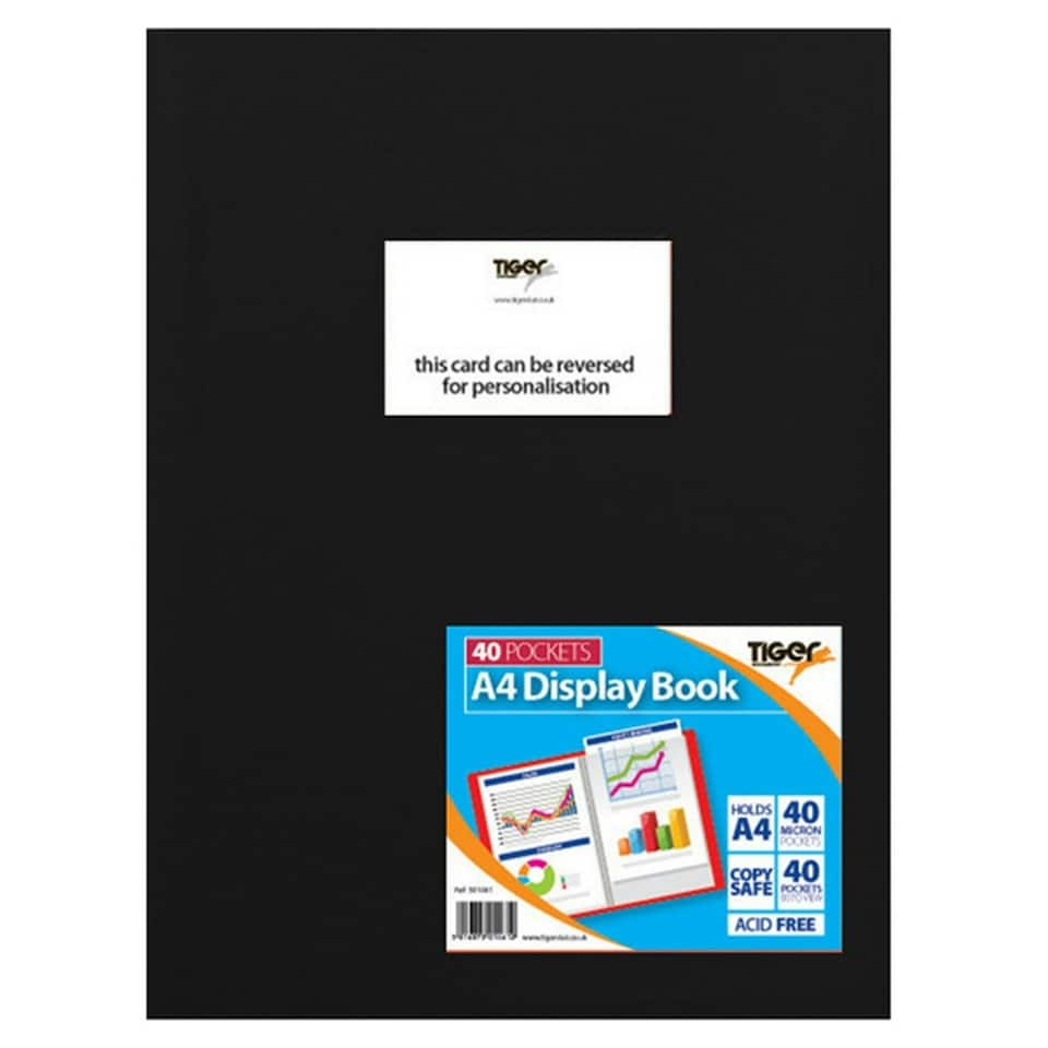 image 1 of Tiger A4 Flexi Display Book - Black - 40 Pockets