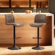 image 2 of HOMCOM Bar Stools Set of 2, Height Adjustable Barstools with Backrest and Footrest, PU Leather Upholstered Dining Stools for Kitchen, Counter, Breakfast Bar, Brown