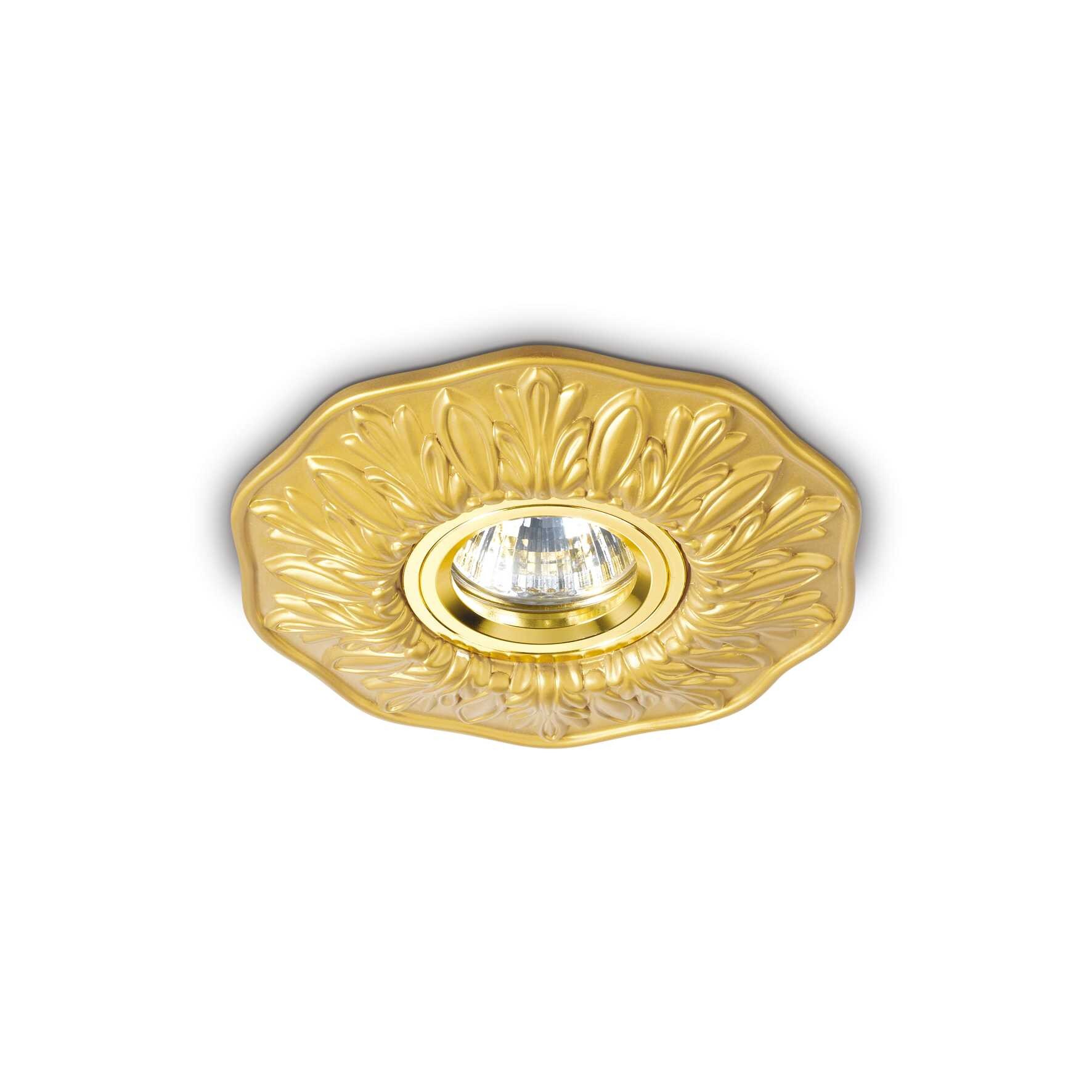 Netlighting Polka 1 Light Recessed Spotlight Brass GU10 in Yellow