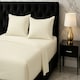 image 2 of Microfibre Soft Touch Flat Sheet Plain Dyed Bed Linen Cream | Cream | Super King