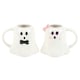 image 1 of Something Different Mr And Mrs Boo Ghost Mug Set - White/Black/Baby Pink - One Size