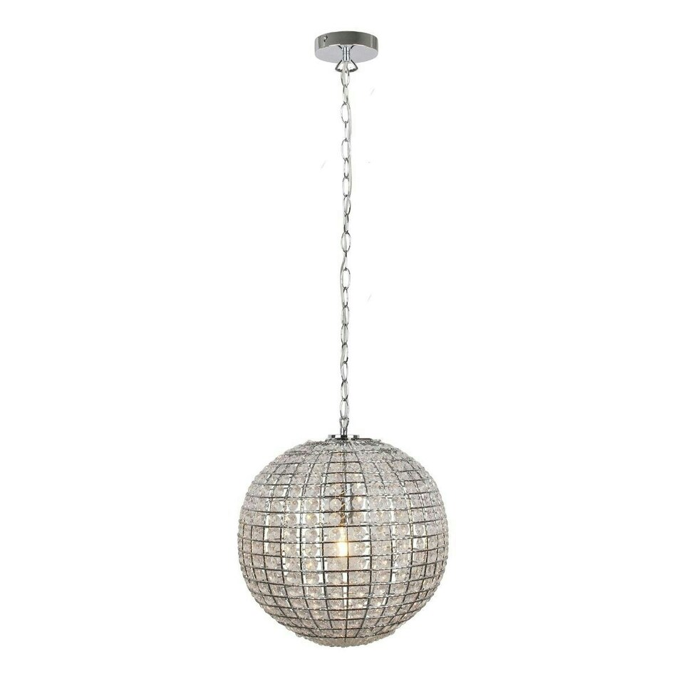 image 1 of Giliola 1 Light Pendant Chrome and Clear Ceiling Light