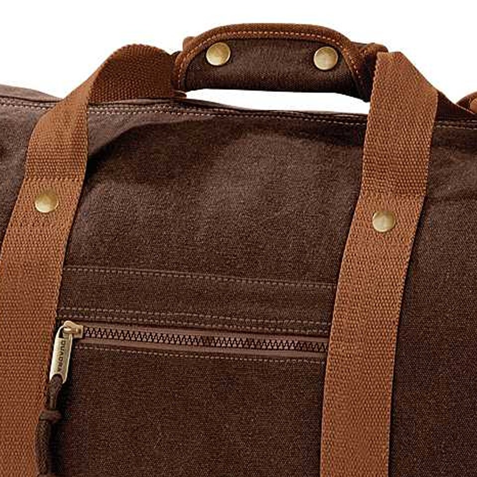 image 1 of Quadra Vintage Canvas Holdall Duffle Bag - 45 Litres (Pack of 2) | Brown | Vintage Brown | One Size | 1