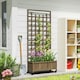 image 2 of Outsunny Wooden Trellis Planter, Raised Garden Bed with Wheels, Brown 