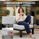 image 3 of Outsunny Garden Corner Sofa Set, Garden Furniture Set with Coffee Table | Grey | Light Grey | Five Plus Seater