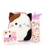 image 1 of Squishmallows Girls Lunch Bag Set | Kids 3 Piece Bundle with Fluffy Dinner Bag, Water Bottle & Snack Pot | Childrens Plush Cam the Cat Zip Bag with 3D Ears in Pink & Purple | Back to School Gifts