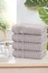 image 1 of Linear Pure Cotton Face Cloth Towels Set Of 4 | Grey | Face cloth | 4