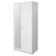 image 1 of Modern 2-Door Wardrobe with Mirror High Gloss Finish In White White