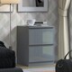 image 5 of FWStyle Stora 2 Drawer Bedside Cabinet - Grey Gloss Front