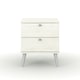 image 3 of Core Products Augusta Curve 2 Drawer Bedside Cabinet, White H53.0cm x W45.0cm x D39.5cm White