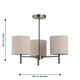 image 6 of Set of 2 Brea - Antique Brass Light Fittings with Natural Linen Shades | Yellow | Brown | 2