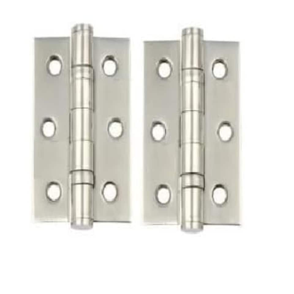 Golden Grace 1 Pair Ball Bearing Hinges in Satin Nickel Finish, Timber Door Hinge - 75mm 3" Grey