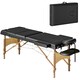 image 1 of HOMCOM Foldable Massage Bed with Beech Wood Legs Face Cradle Armrests Black Black | Natural Wood