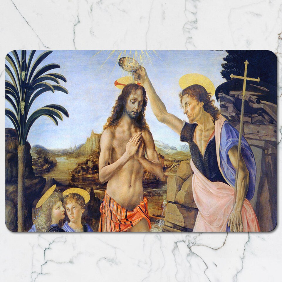 image 1 of Baptism Of Christ Placemat And Coaster Set With Classic Art Print