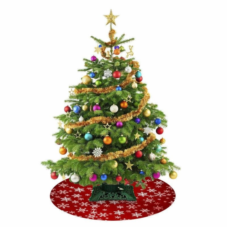 image 1 of Holly International Red Absorbent Christmas Tree Spill Mat & Floor Protector