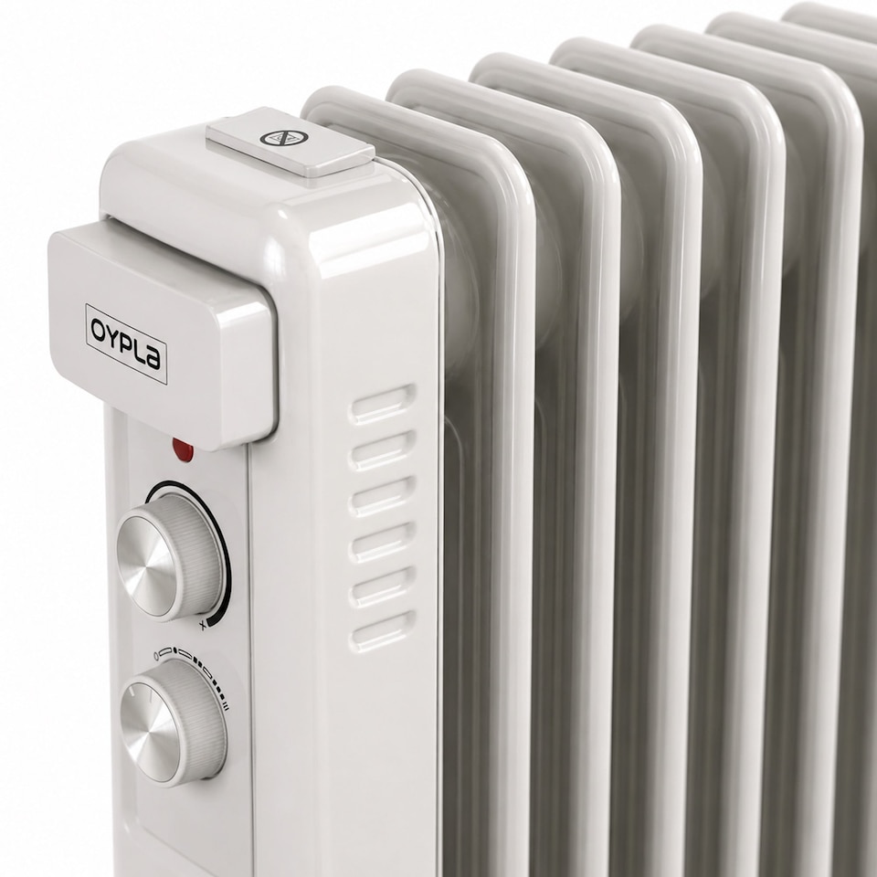 image 1 of 2000W 9 Fin Portable Oil Filled Radiator Electric Heater
